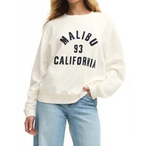 NEW Z SUPPLY malibu boyfriend sweatshirt in white